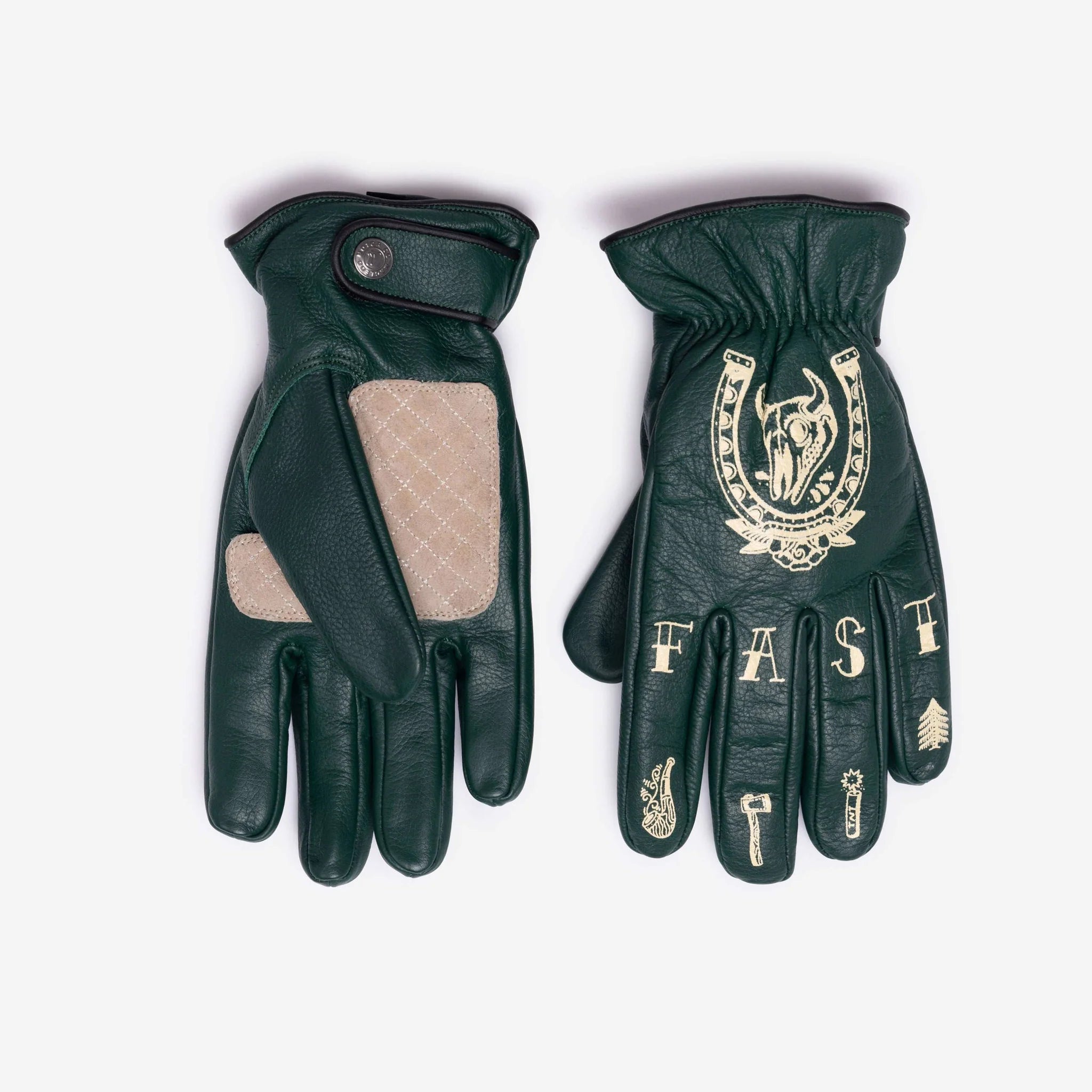 Macleod Motor Co Hold Fast Gloves Green