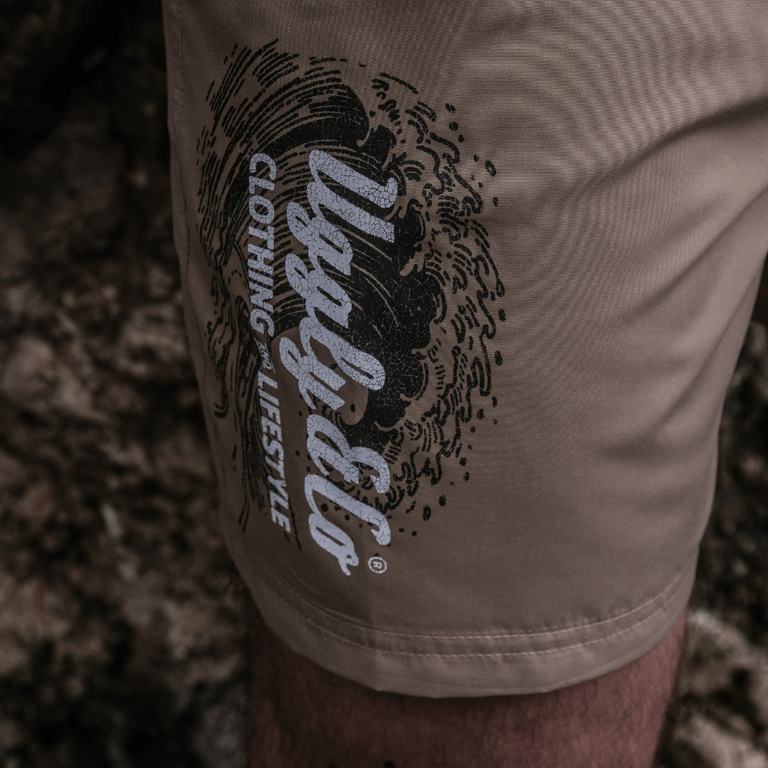 Beige Diamond Swim Shorts