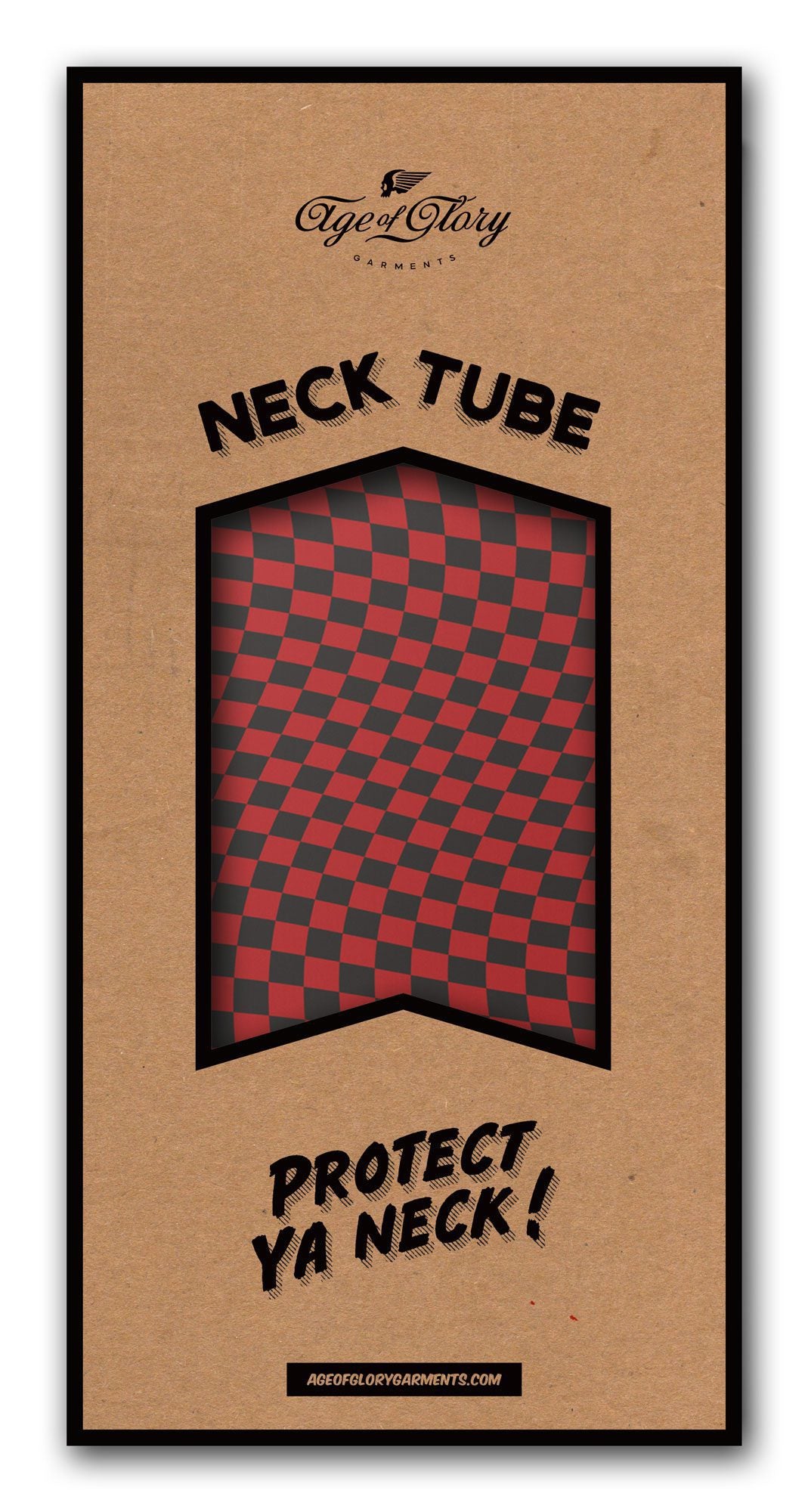 AOG Twisted Checkers Neck Tube Black Red