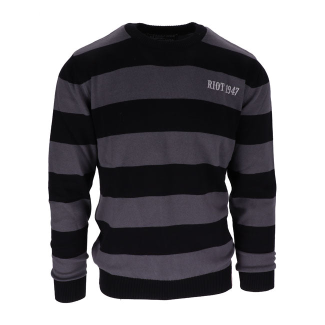 black and grey striped sweater 