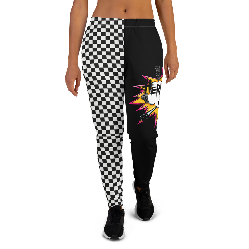 HERE WE RIDE Checkerboard Joggers