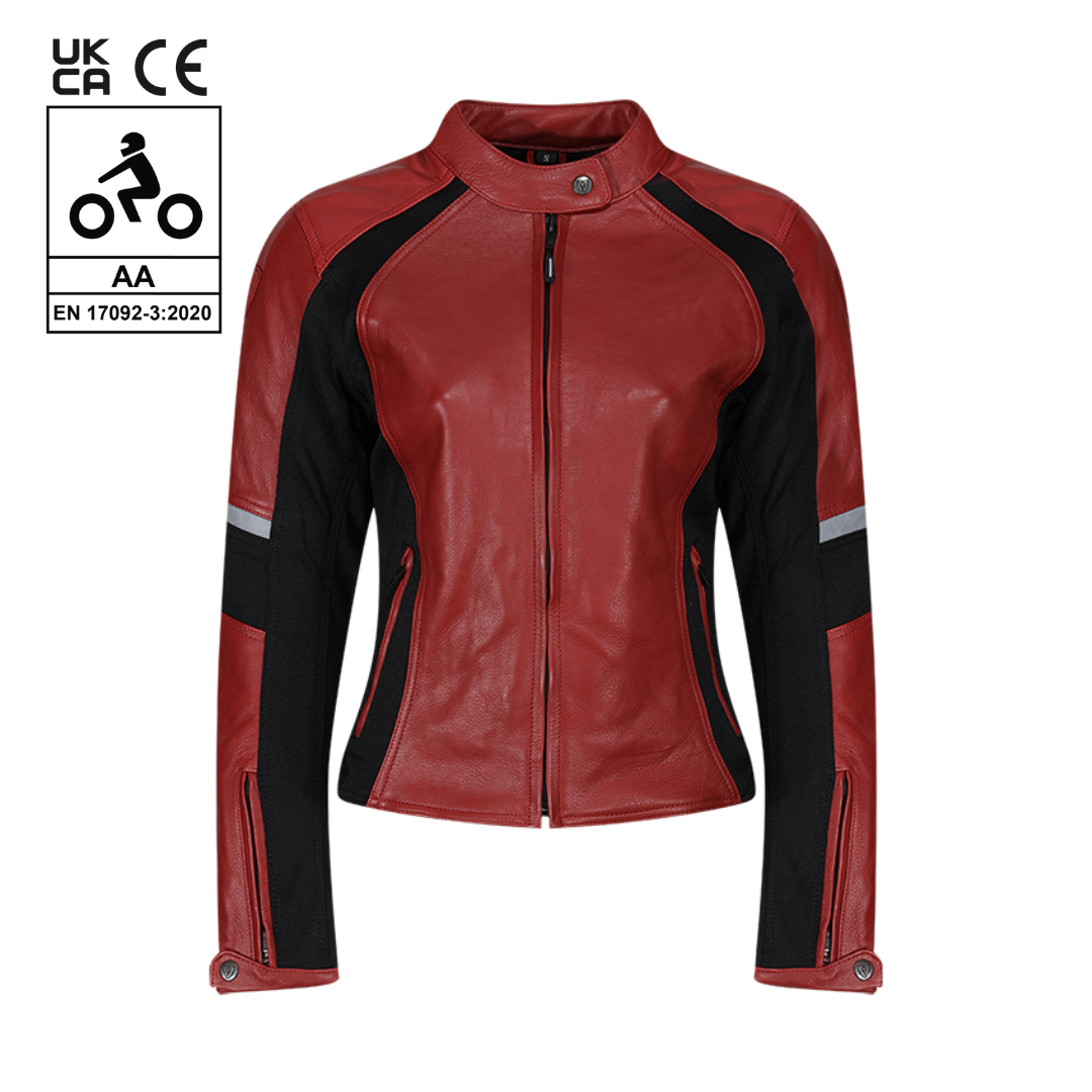 MotoGirl Fiona Red Leather Jacket