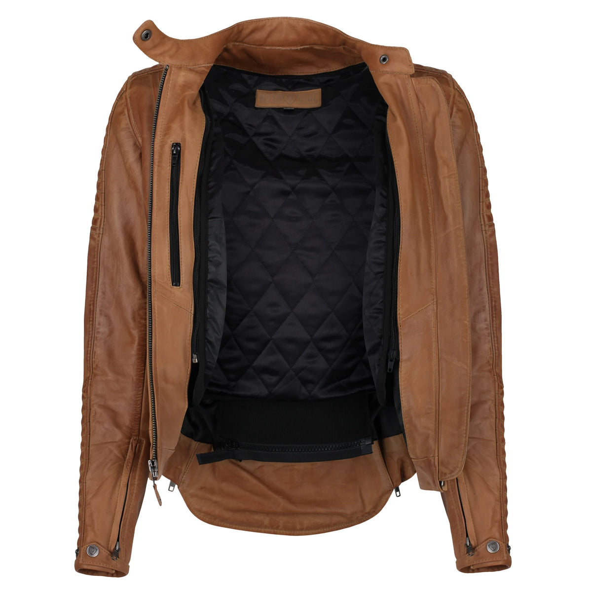 Motogirl Valerie Camel Leather Jacket