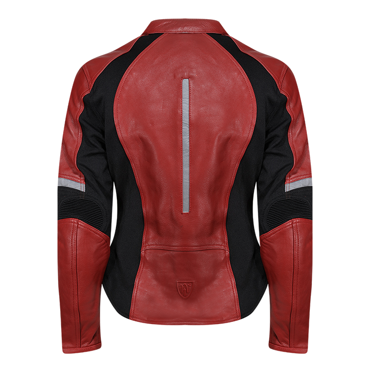 MotoGirl Fiona Red Leather Jacket