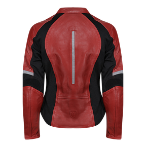 MotoGirl Fiona Red Leather Jacket