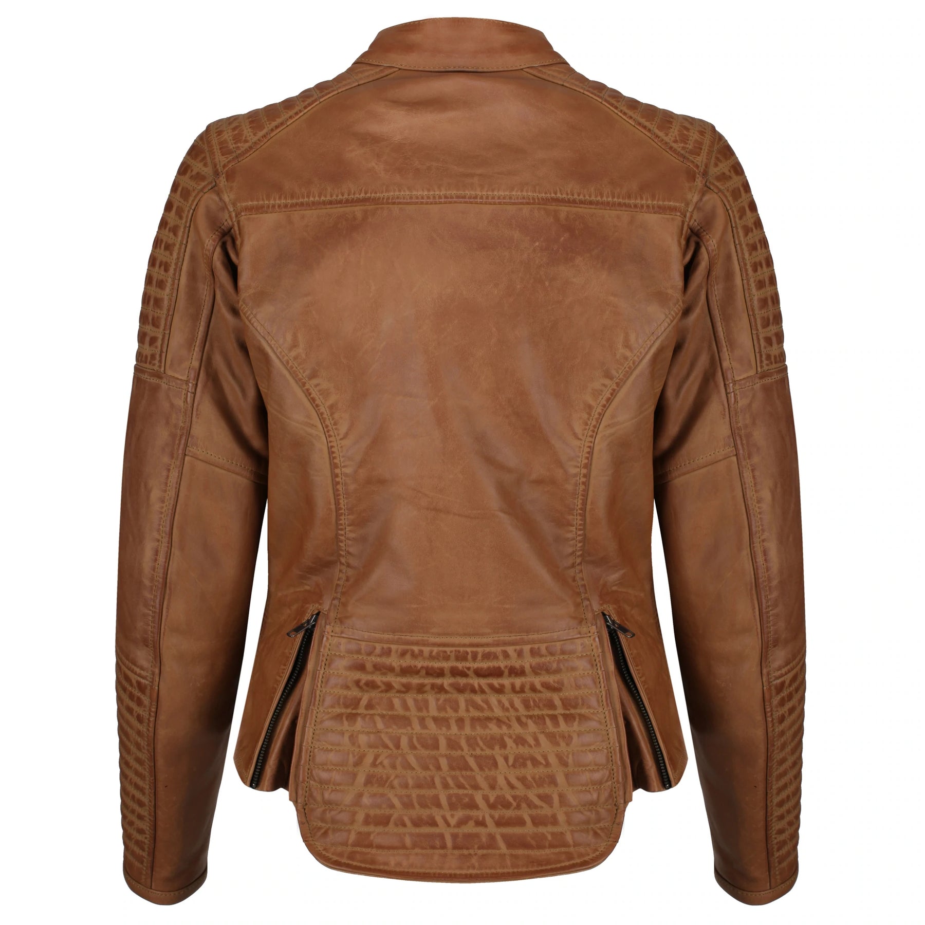 Motogirl Valerie Camel Leather Jacket