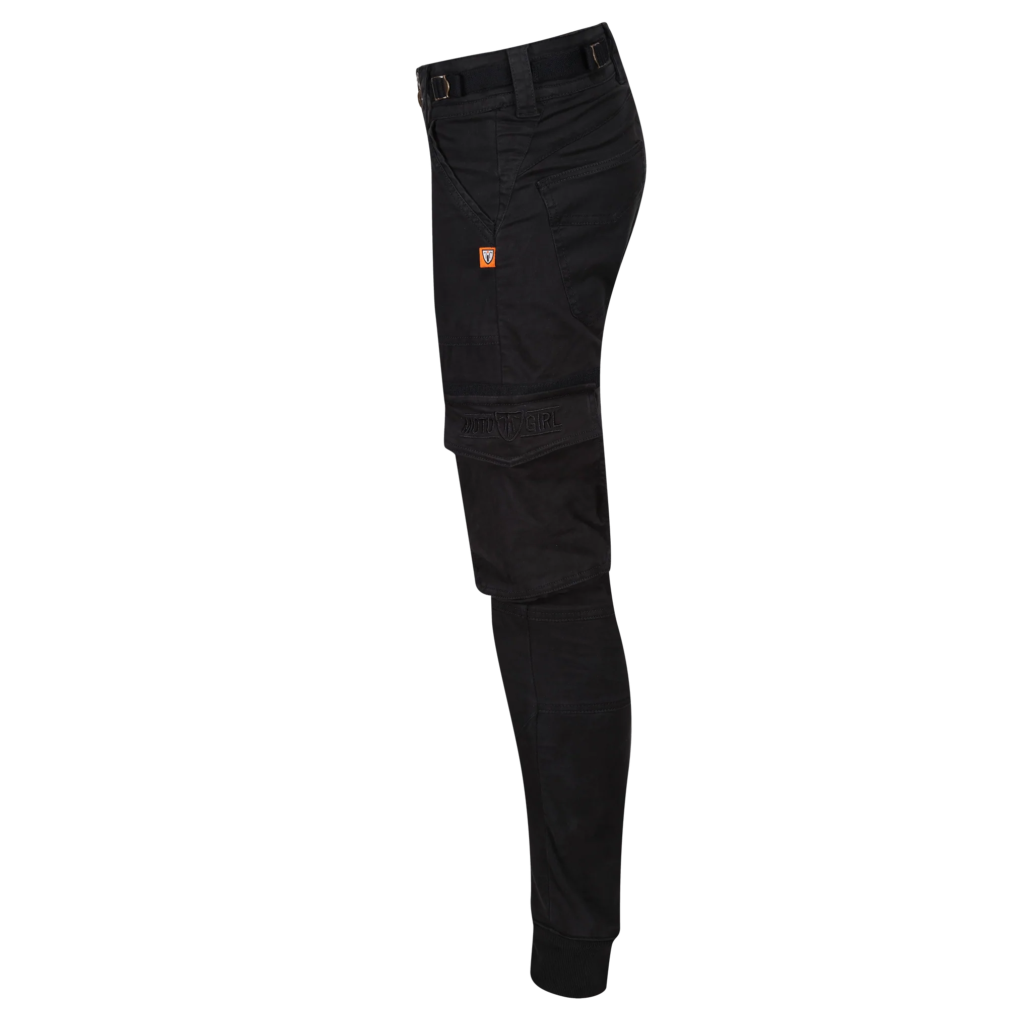 MotoGirl Lara Cargo Black Trousers