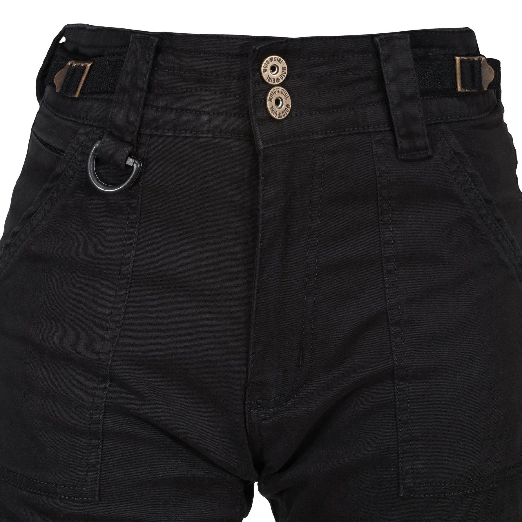 MotoGirl Lara Cargo Black Trousers