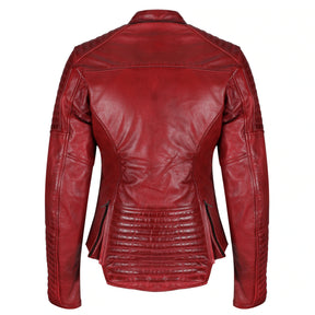 Motogirl Valerie Red Leather Jacket