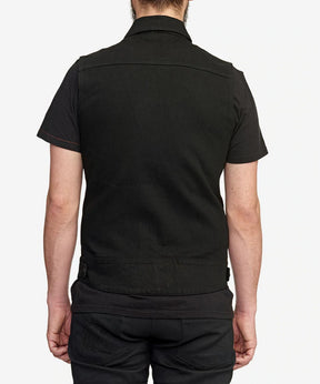 SA1NT Moto Denim Vest - Black
