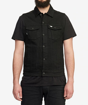 SA1NT Moto Denim Vest - Black