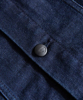 SA1NT Mandarin Collar Vest - Indigo