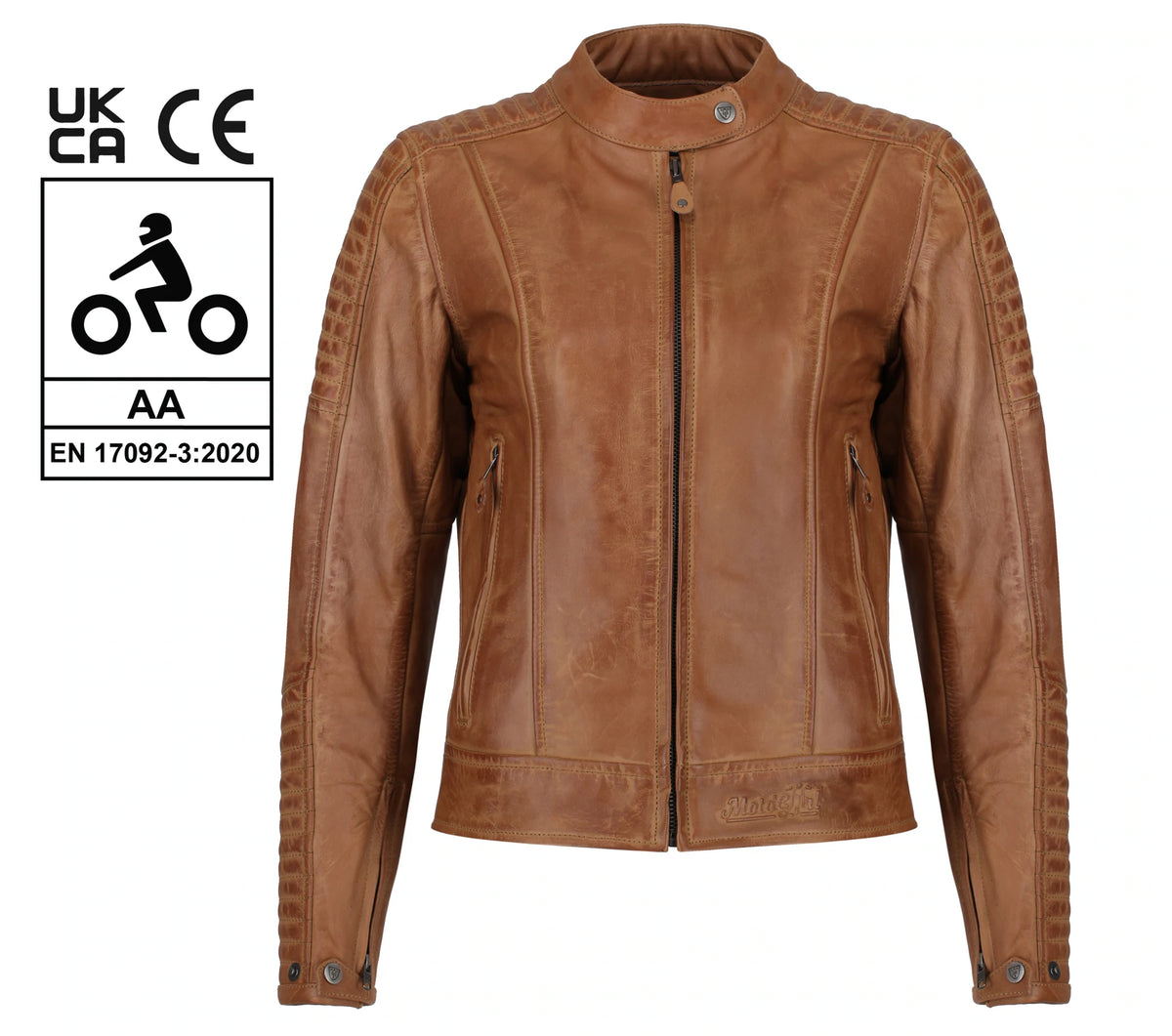 Motogirl Valerie Camel Leather Jacket