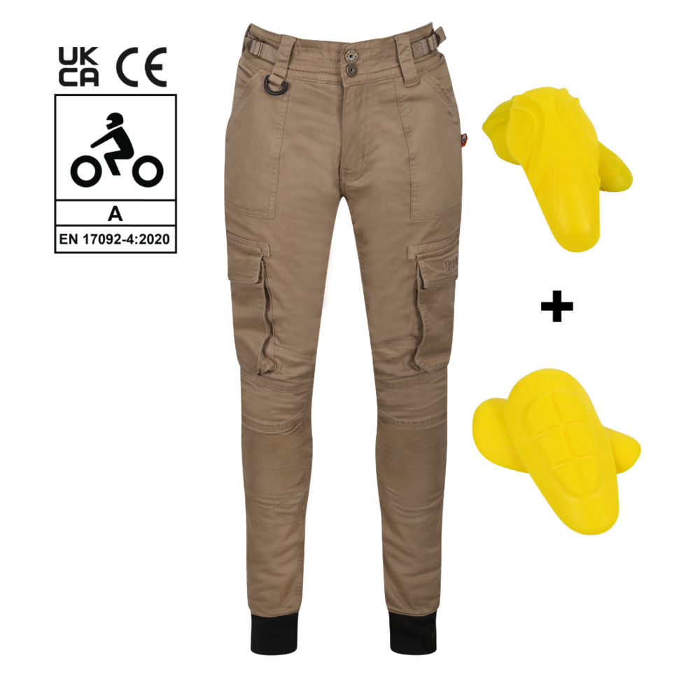 Motogirl Lara Cargo Beige Trousers