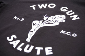 Two Gun Salute Pin UP Girl T-shirt Black