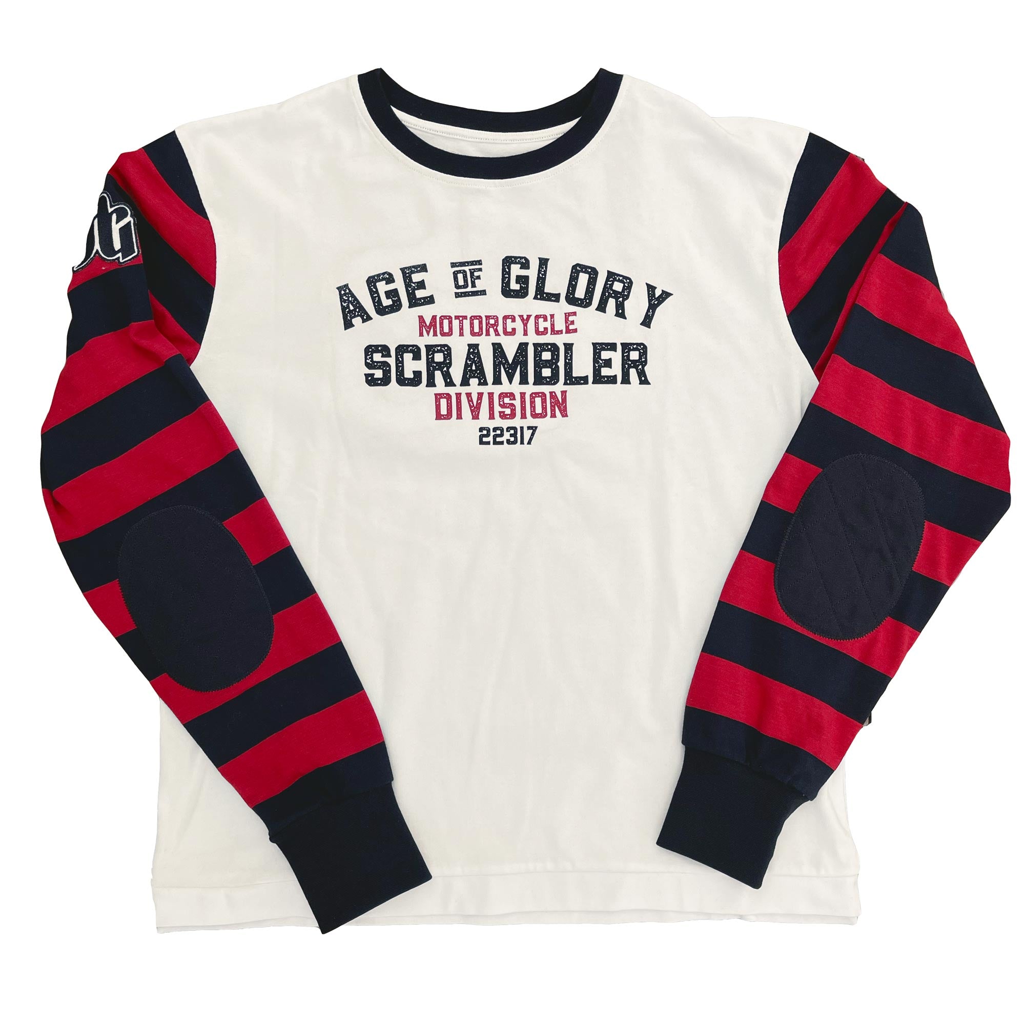 Age of Glory Team Stripes LS Tee Ecru Red Black