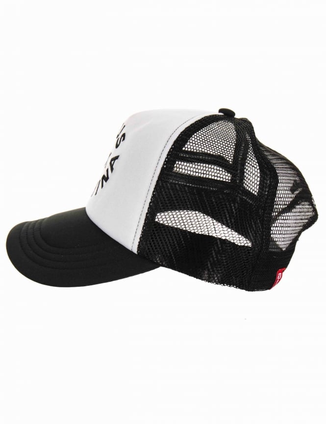 Deus Ex Machina Circle Logo Trucker Hat - Black/White