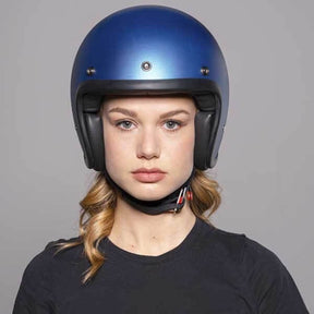 DMD Metallic Blue Vintage open face helmet