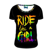 Here We Ride Ride Like A Girl T-Shirt