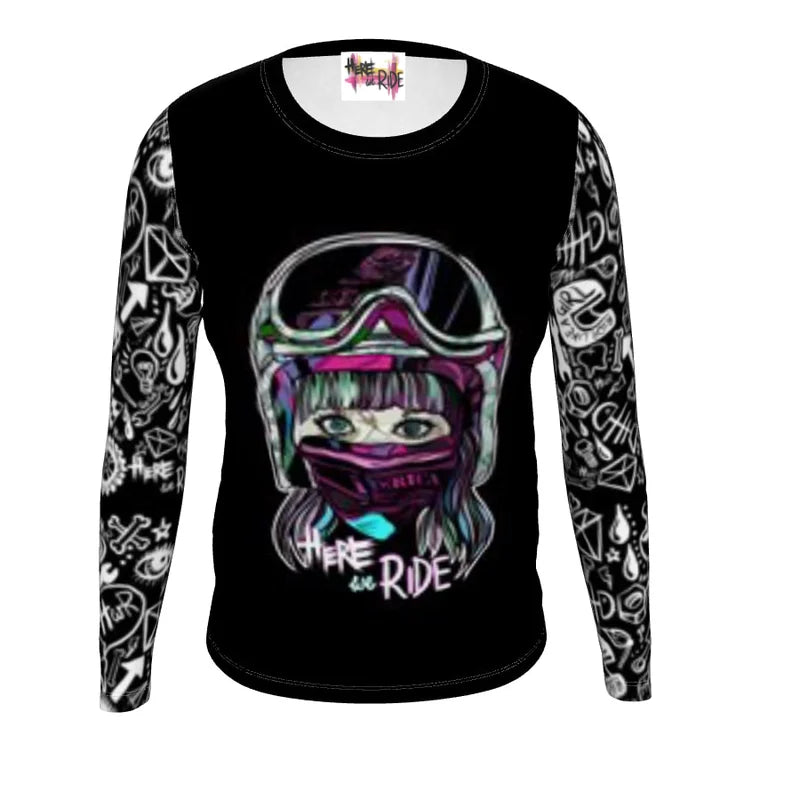 Here We Ride Black and pink top