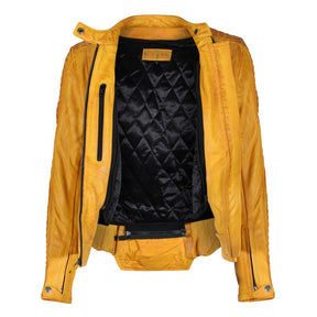 Motogirl Valerie Yellow Leather Jacket