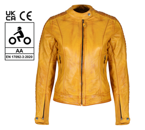 Motogirl Valerie Yellow Leather Jacket